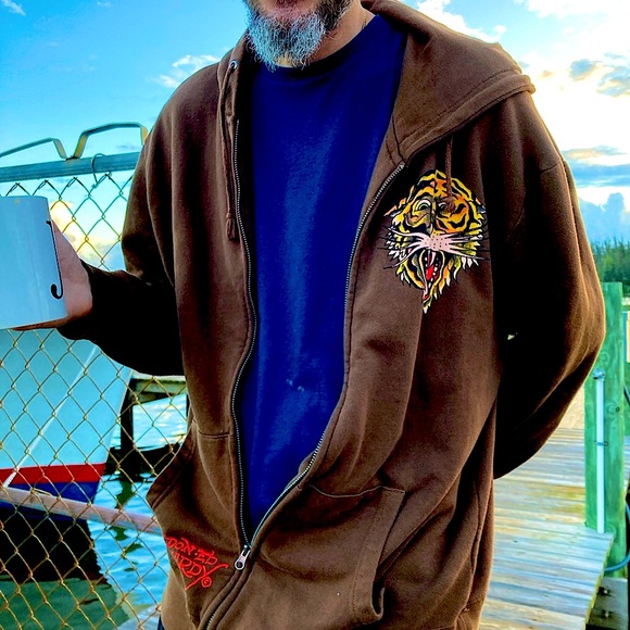 Don Ed Hardy designs tiger zip hoodie size L - Picture 3 of 3